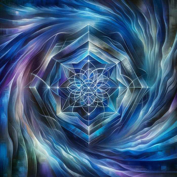 Spirited Manifestations: Blue & Purple Hexagrams Art