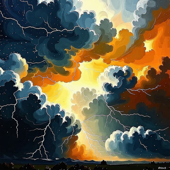 Powerful Storm: Intensity of Thunder & Lightning | AI Art Generator ...