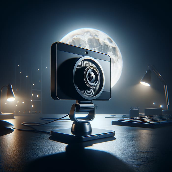 Captivating Moonlit Scene with Computer Webcam