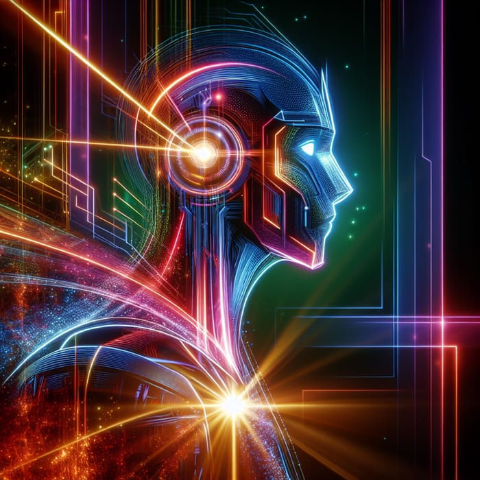 Futuristic Android in Neon Lights | Cyberpunk Sci-fi Art