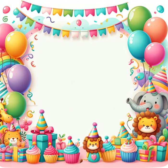 Vibrant Children's Birthday Card Background - Kids Party Theme
