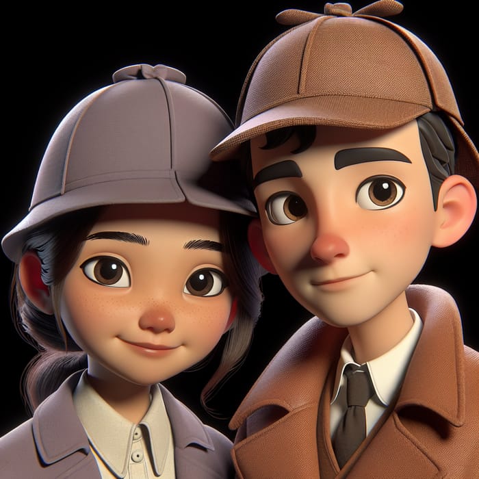 Young Detectives in 3D Sherlock Holmes Style | Animated Scene