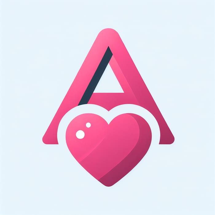 Modern Pink Heart Logo with Sleek 'a'