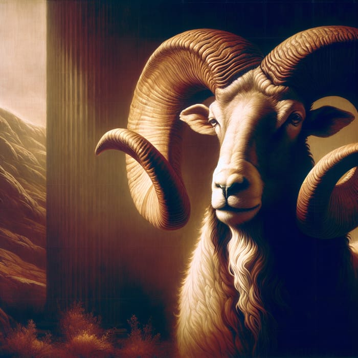 Powerful Ram with Majestic Horns - Biblical Style Artwork
