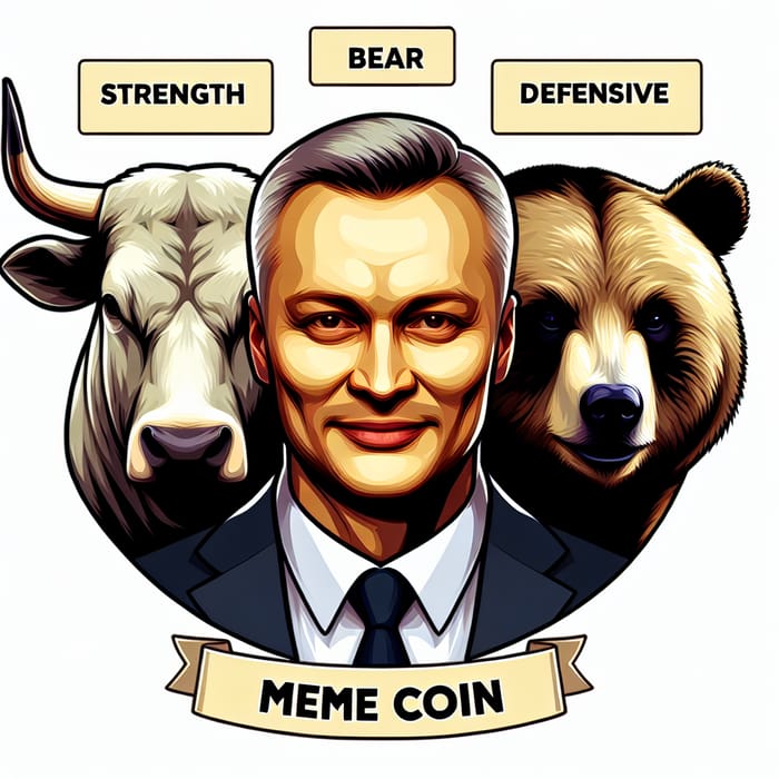 Bear Bull Man Meme Coin Character | Financial Strength & Cheeky Spirit