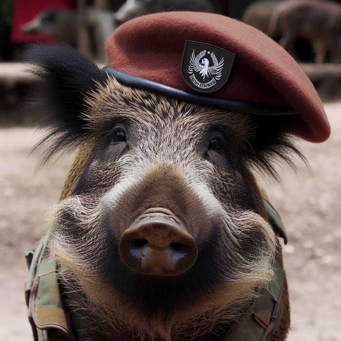Wild Boar in Carlist Beret - Nature Photography