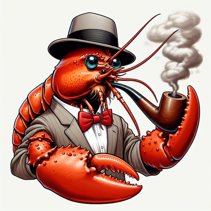 Lobster Smoking a Pipe - Unique Artwork