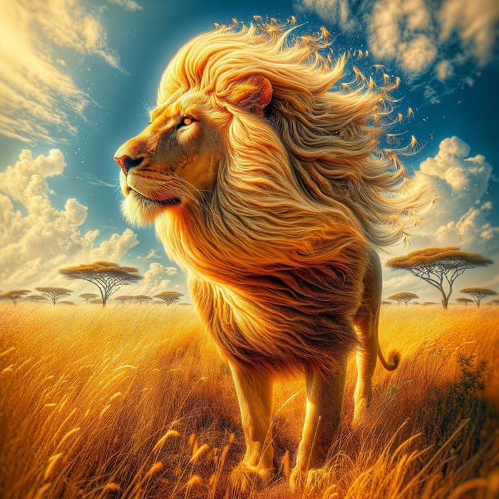 Majestic Lion - King of the African Savannah