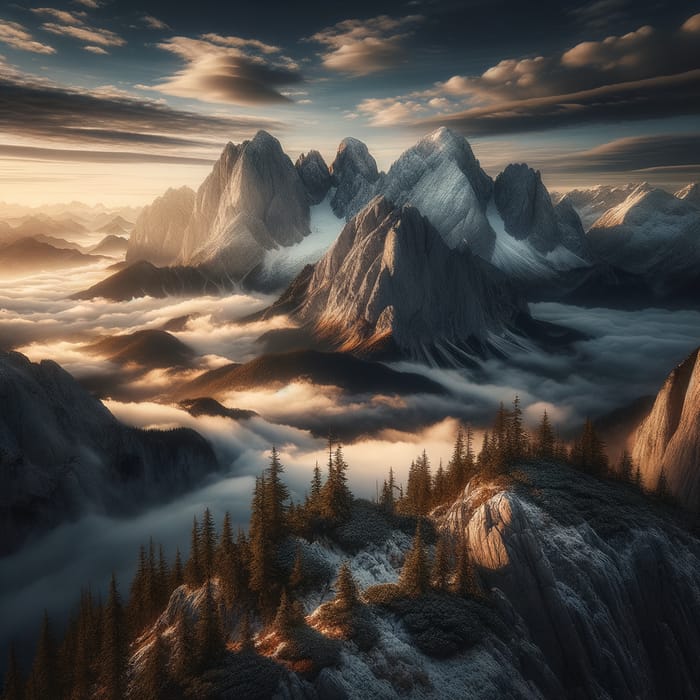 Majestic Mountain Peaks | Stunning Sunrise View