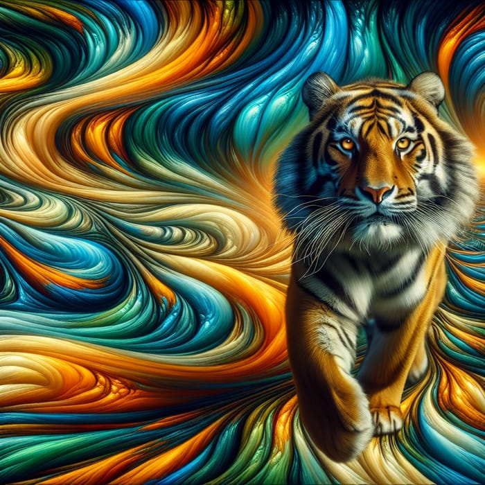 Vibrant Abstract Tiger: Majestic Beauty Captured