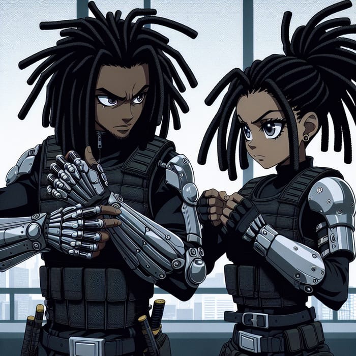 Black Anime Characters with Dreadlocks Gear Up for Confrontation | Urban Futurism
