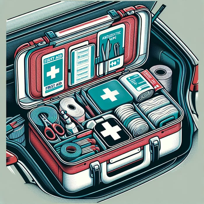 Car First Aid Kit, Travel Emergency Medical Supplies, AI Art Generator