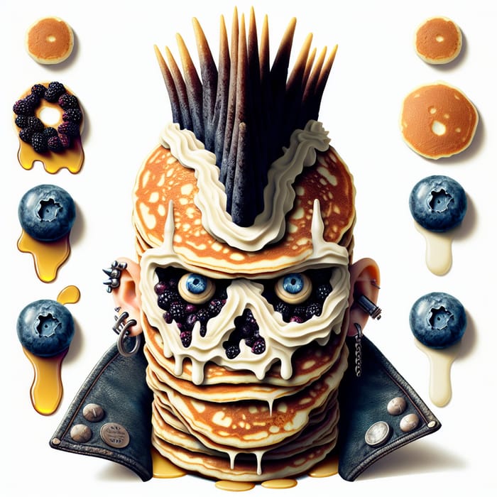 Detailed Pancake Punk Character Illustration