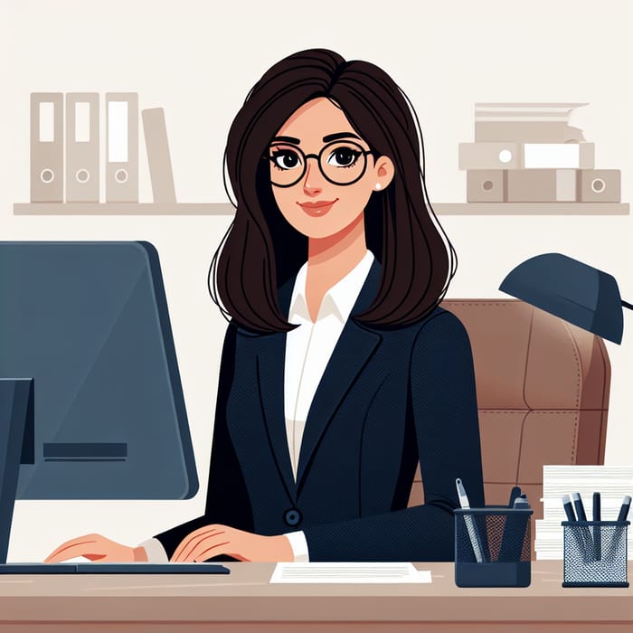 Middle Eastern Professional Woman Behind Desk | Mia Kalifa