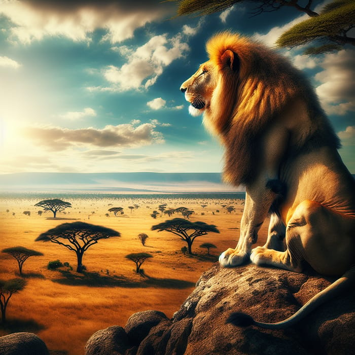 Majestic Lion in Natural Habitat | Powerful Symbol of Strength
