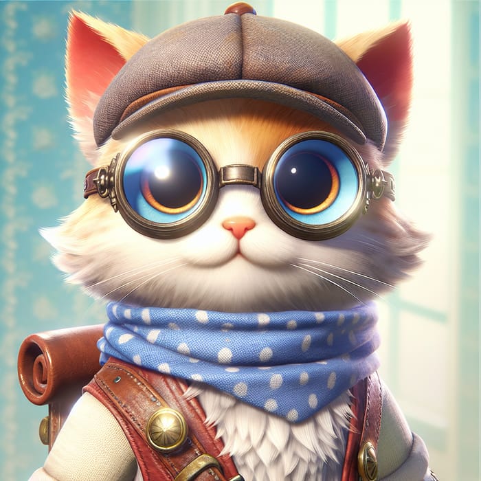 Cute Cat Wearing Goggles
