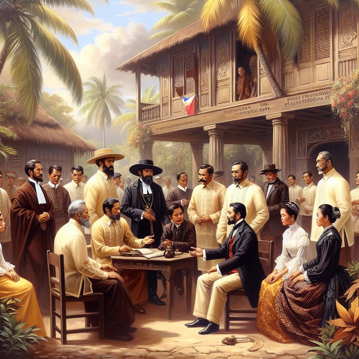 Historic Spanish Colonial Meeting in 19th Century Philippines