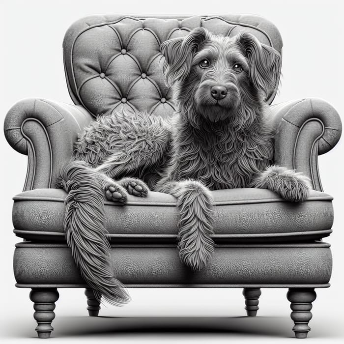 Adorable Dog Sitting on Chair | Creative Artwork