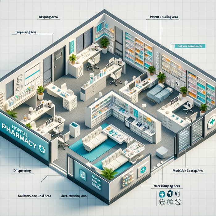 Hospital Pharmacy Floor Plan | Efficient Layout & Patient-Centric Design