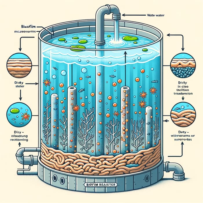 Visual Explanation of Biofilm Reactor in Waste Water Treatment