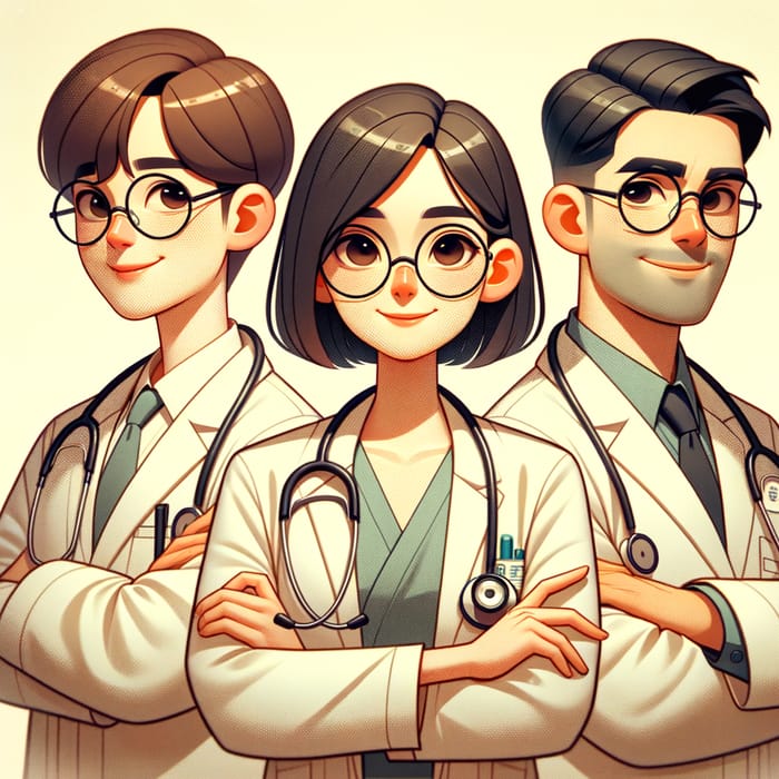 Classic Animated Medical Team Poster - Professionalism & Camaraderie