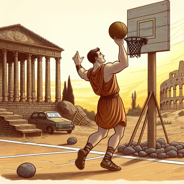 Ancient Basketball Player Illustration