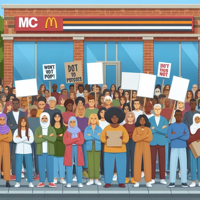 Diverse Crowd Boycotts Fast-Food Chain in Protest