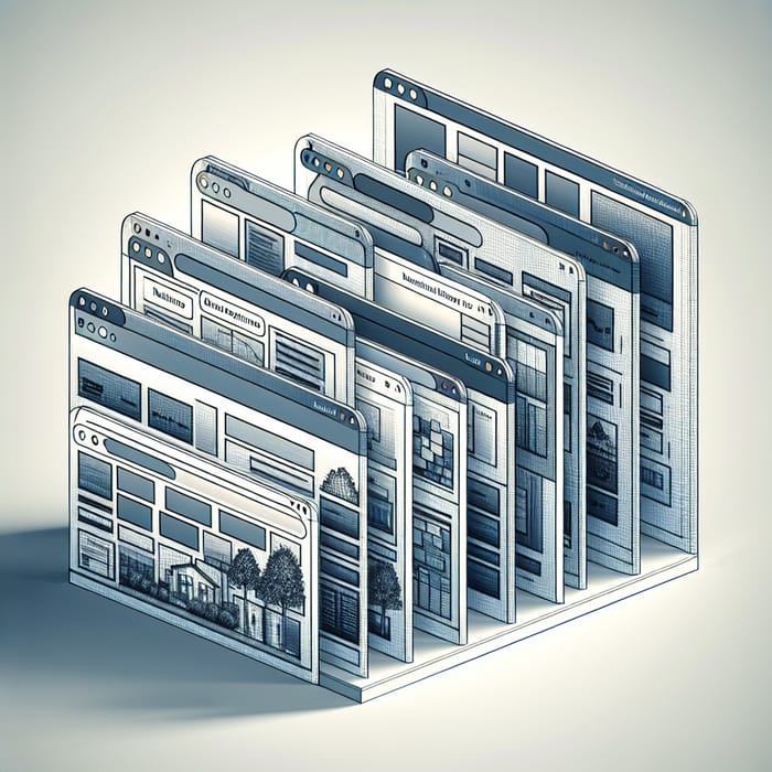 Layered Websites Display | Depth & Perspective Visualization | AI Art ...