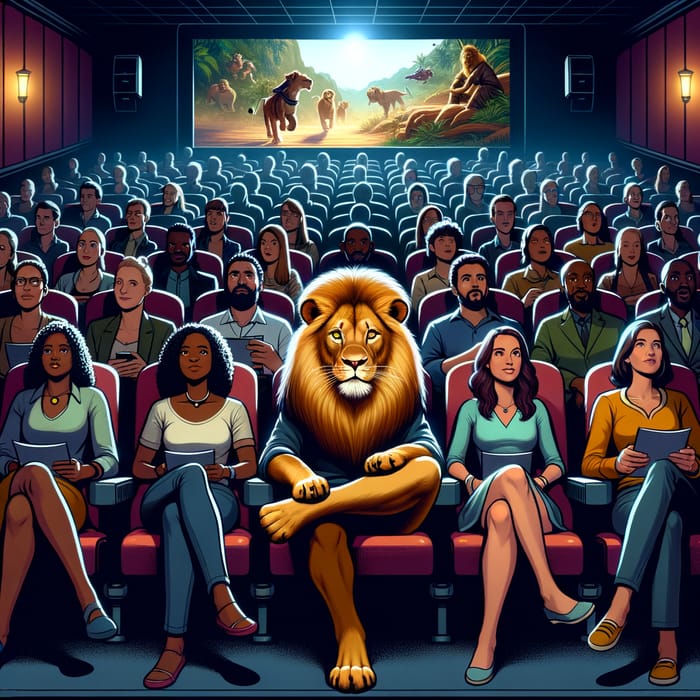 Majestic Lion Watching Cinema Adventure