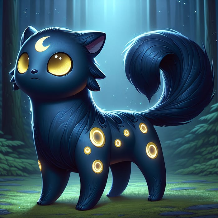 Shiny Umbreon - Mystical Quadruped in Serene Forest