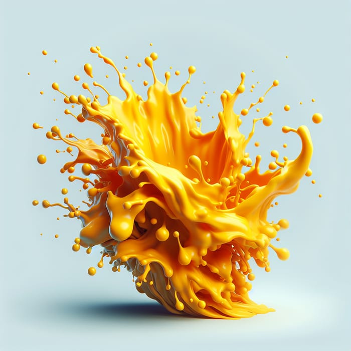3D Yellow Liquid Splash Art - Stunning Splash in Motion