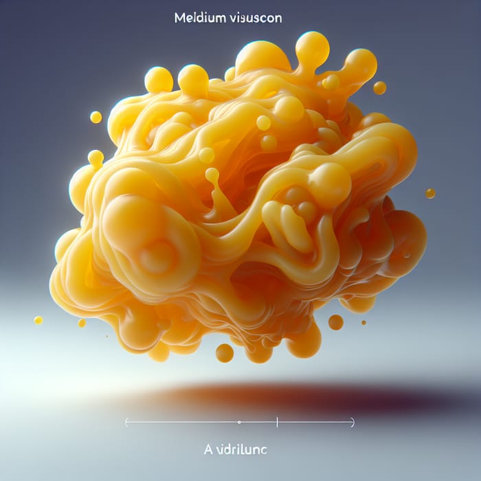 3D Yellow Liquid Viscosity Render Without Background
