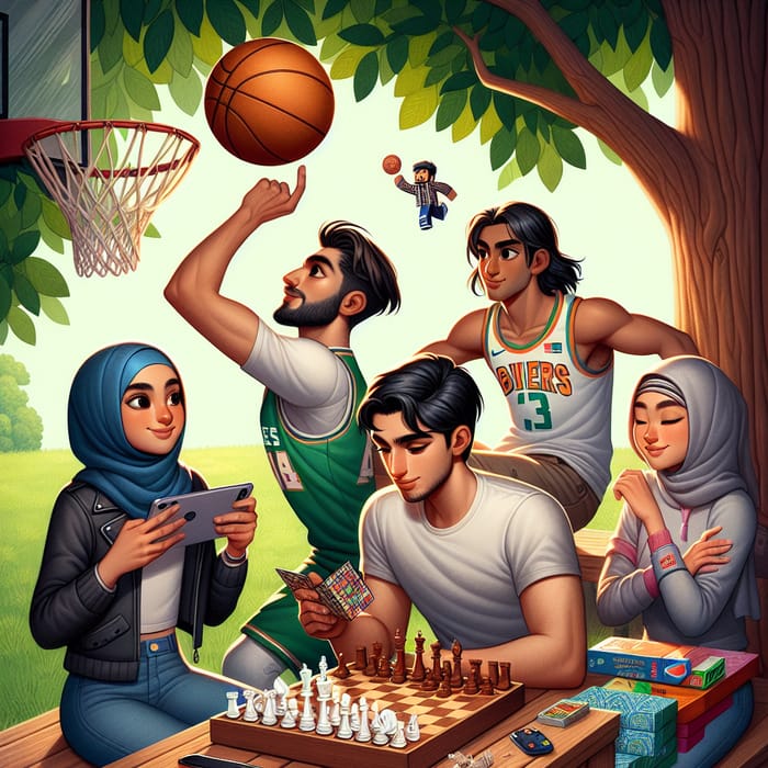 Multicultural Friendship: Basketball, Chess, and Minecraft Players