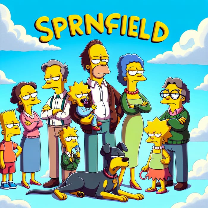 The Simpsons Family Poster | Yellow-Skinned Characters