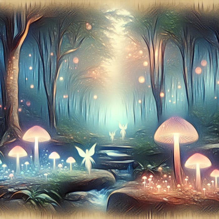 Ethereal Mystical Forest with Glowing Mushrooms | AI Art Generator ...