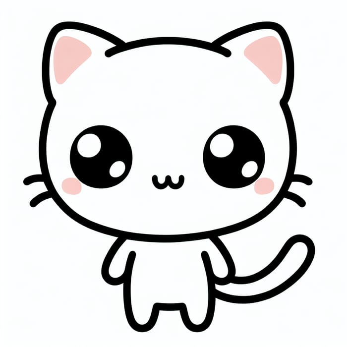Adorable Cat Outline Clipart: Cute and Simple Design