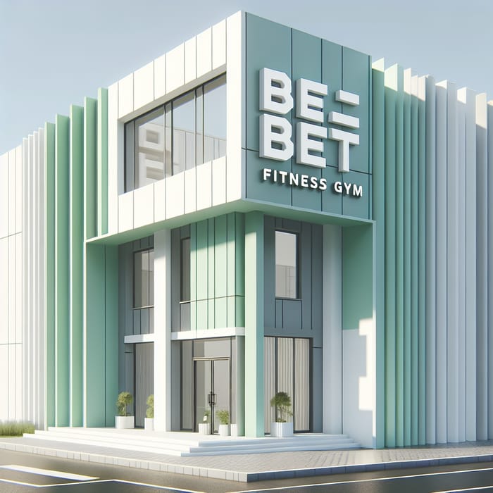 Energetic Pastel Green & White Fitness Gym Facade with BeFit Sign