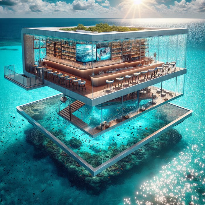 Incredible Glass Bottom Floating Bar | Ocean Views