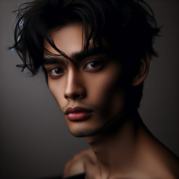 Intimate Studio Portrait of Young South Asian Man