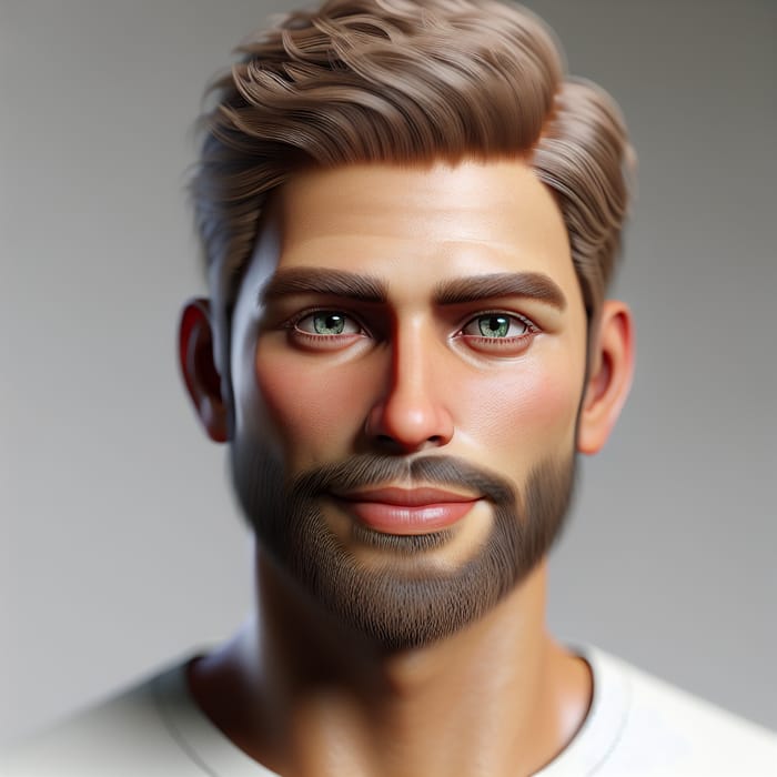 Detailed and Realistic Portrait of a 30-Year-Old Caucasian Man