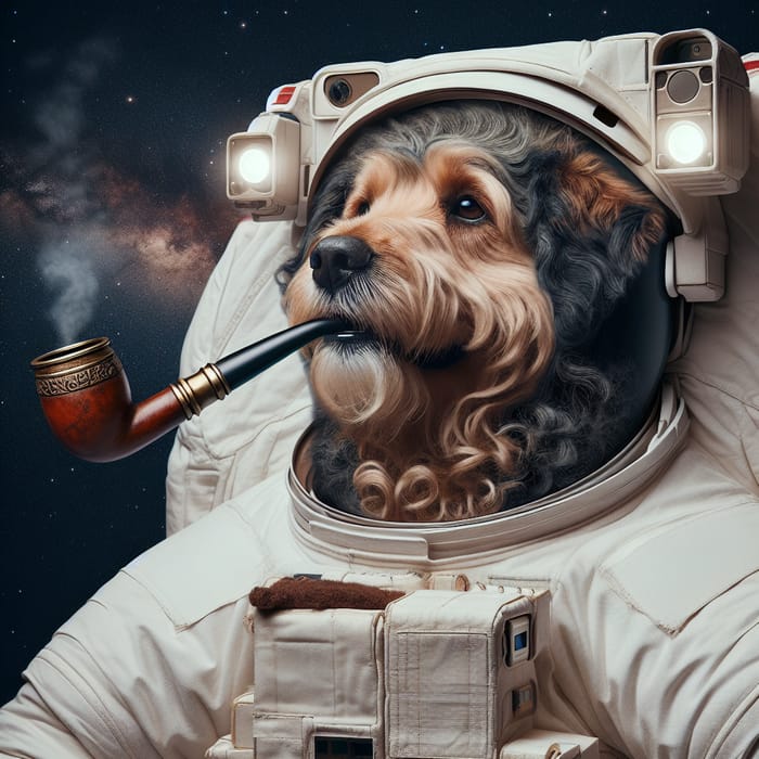Realistic Dog Astronaut Smoking in Space - Best Image Depiction