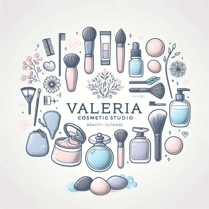 Elegant Cosmetic Studio Logo Design - Valeria