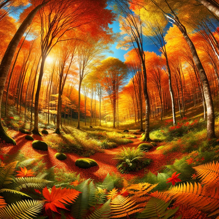 Nature-Inspired Orange & Gold Foliage | Tranquil Autumn Landscape