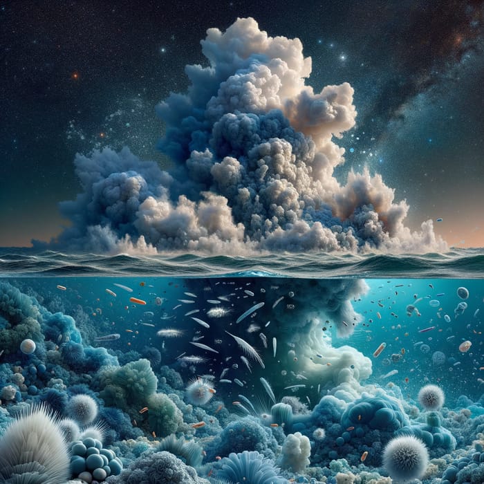 Abstract Cloud Above Macro Ocean - Nature's Dance