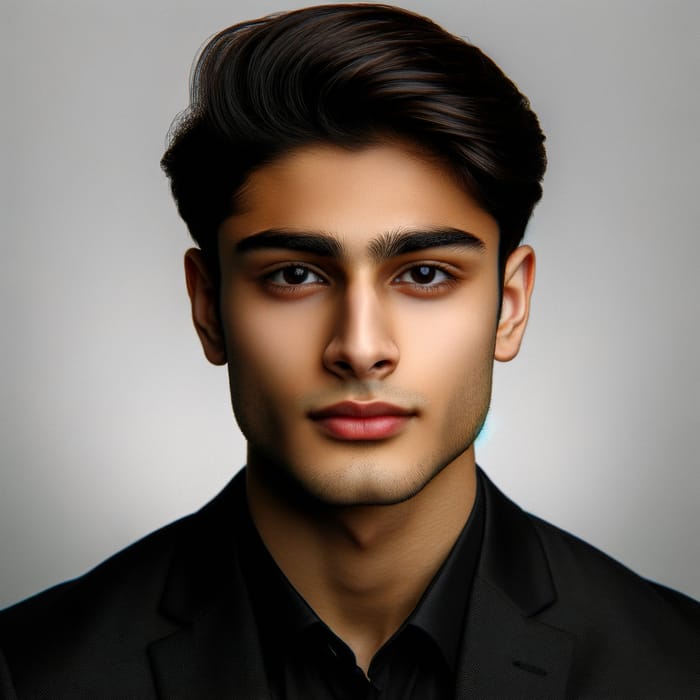Professional Indian College Student in Black Formals for LinkedIn Profile Picture
