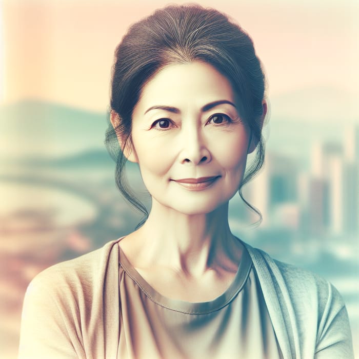 Elegant Asian Woman Portrait in Urban Setting