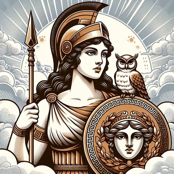 Athena: Greek Goddess of Wisdom and Warfare Illustration