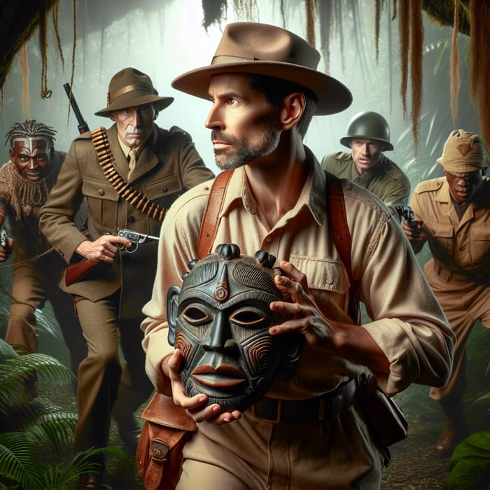 Historic Adventure in Jungle: Indiana Jones Pursued by Nazis