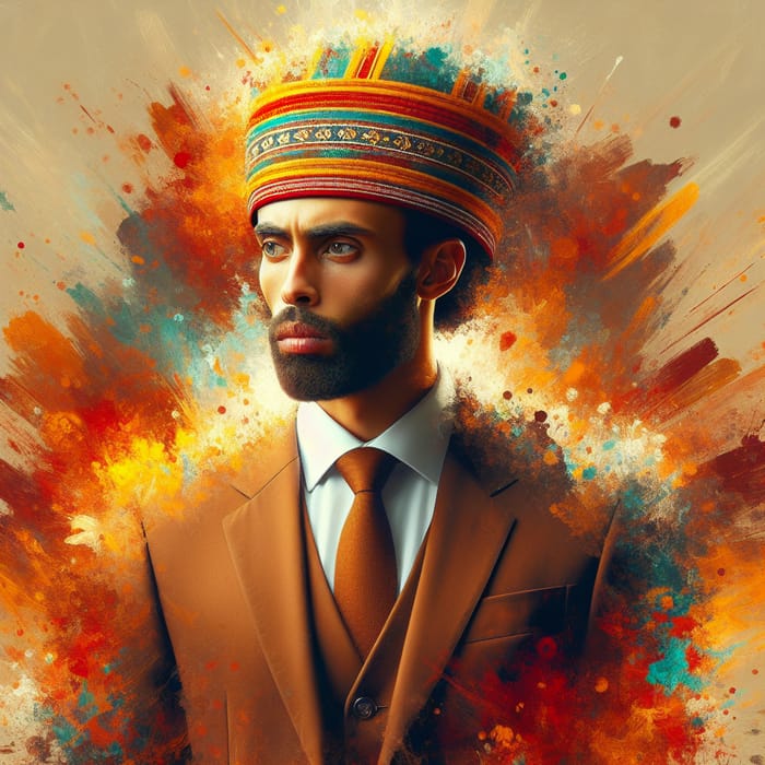 Richly Attired Ethiopian Businessman | Vibrant Cultural Fusion