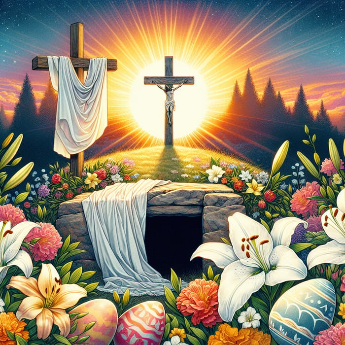 Christian Easter Card | Resurrection of Christ Symbol